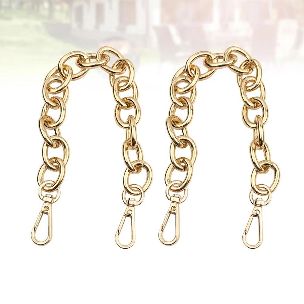 

2Pcs 30Cm Handbag Chain Heavy Duty Iron Replacement Handle for DIY Bag Making Suitcase Repair Craft Projects Golden