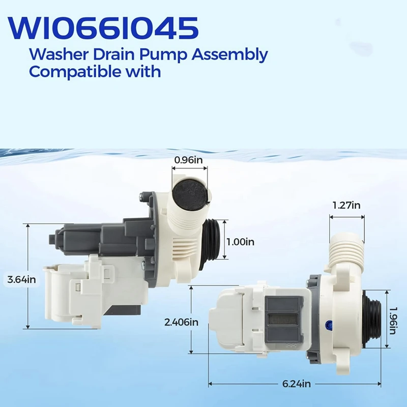 

W10661045 Washer Drain Pump Compatible for Inglis Washer-A26I