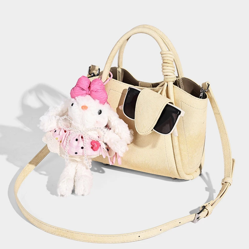 

Casual Small Bags For Women Luxury Designer Handbags Purses 2026 New In PU Cartoon With Glasses Clip With Inner Pocket Shoulder