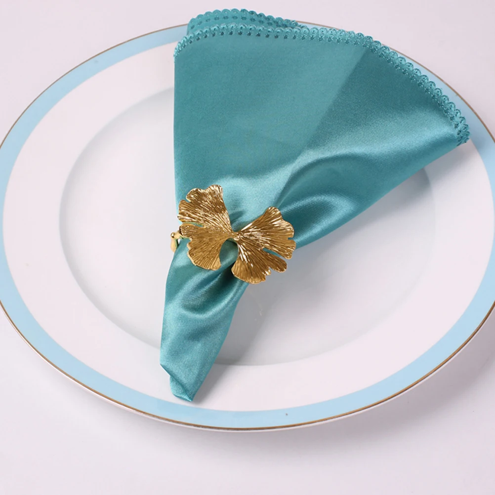 

4pcs Napkin Rings Elegant Alloy Reusable Wedding Party Banquet Decorations Shiny Table Settings Creative Home Kitchen Bar Decor