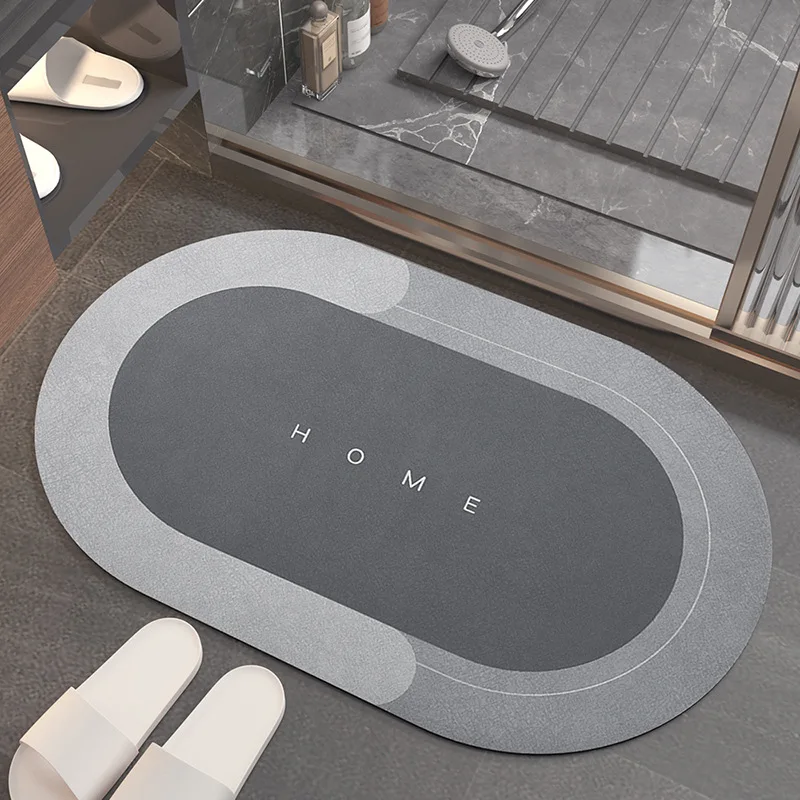 Nordic Simple Quick Drying Absorbent Floor Mat Bathroom Entry Non-Slip Foot Rug for Hallway 2Pcs Fine Velvet Anti Fall Doormat