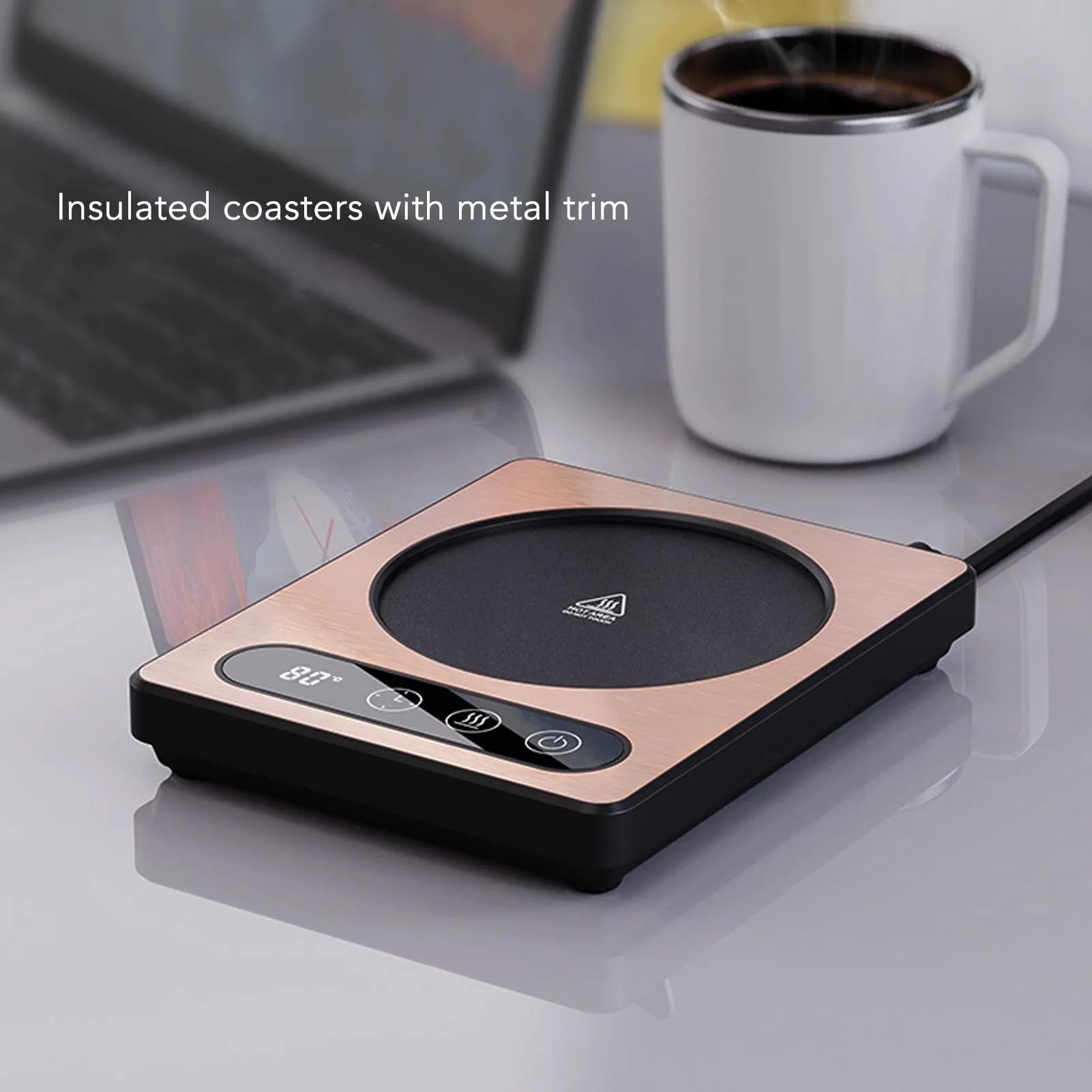 Aquecedor de caneca de café inteligente 36W Controle de toque Aquecedor eletrônico com temporizador de 12h para café, chá, leite e chocolate quente