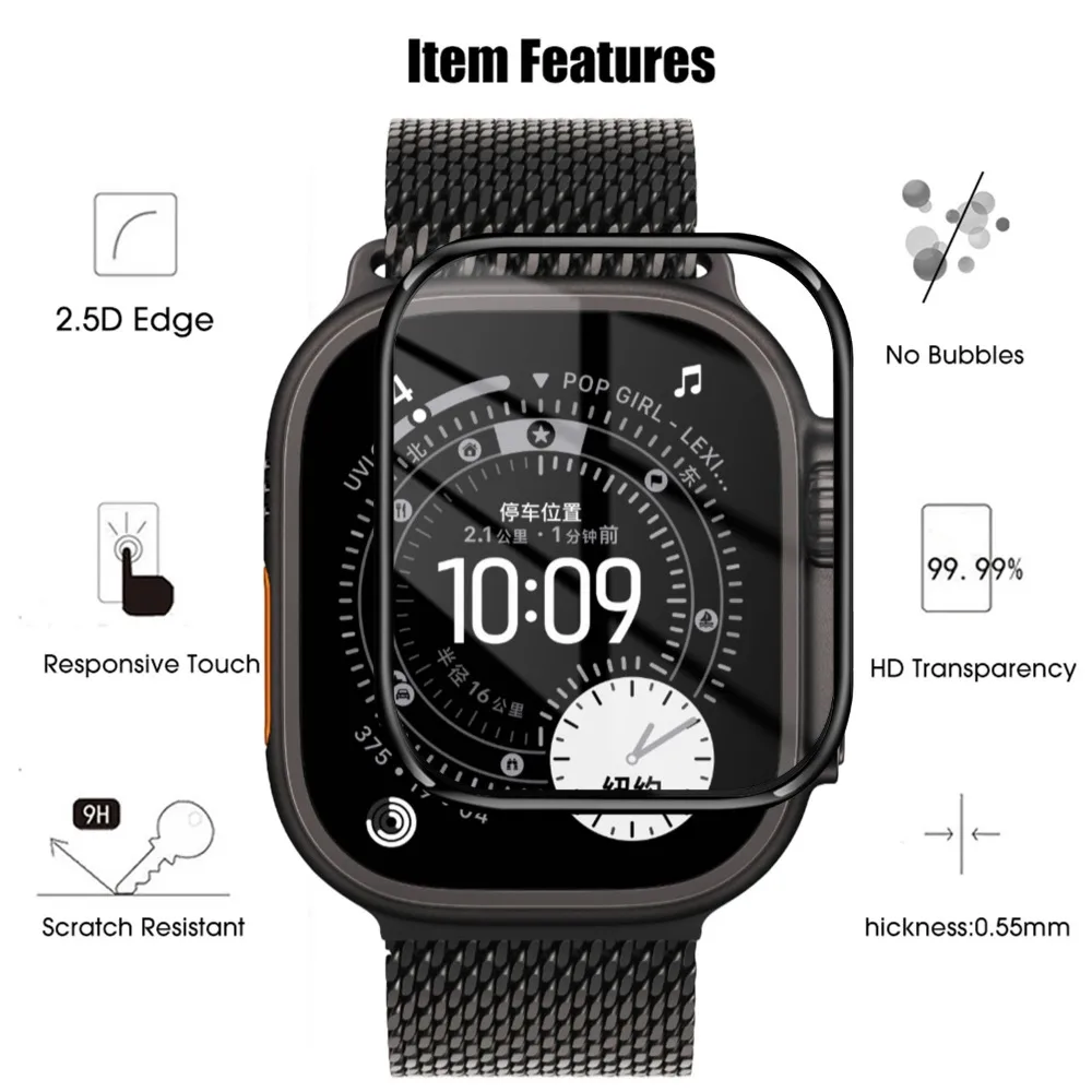 1-5 قطعة واقيات الشاشة هيدروجيل فيلم لساعة أبل الترا 3 HD المضادة للخدش PMMA طبقة رقيقة واقية لينة لساعة أبل الترا 3