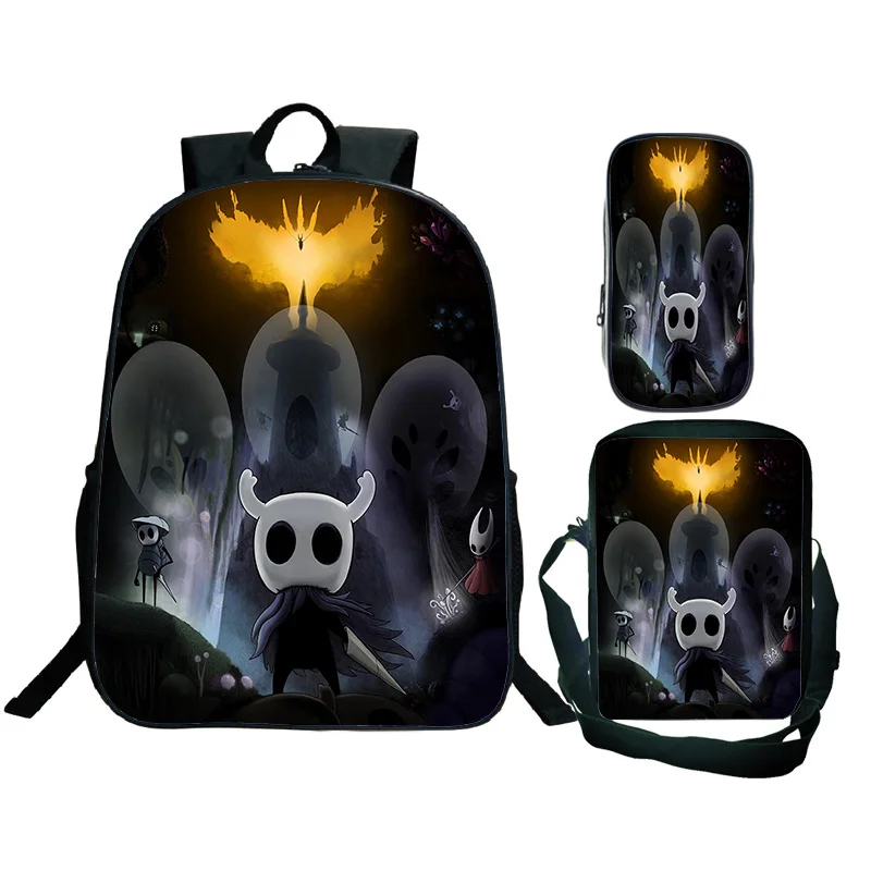 Hollow Knight Print Backpacks Crossbody Bag Pen Bag 3 Sets Hornet SchoolBags Teenager Bookbags Boys Girls Casual Bag Mochila