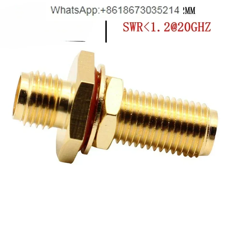 10PCS SMA-KKY large hexagonal waterproof model double female head fixed panel SMA adapter female adapter sma-kyk20G