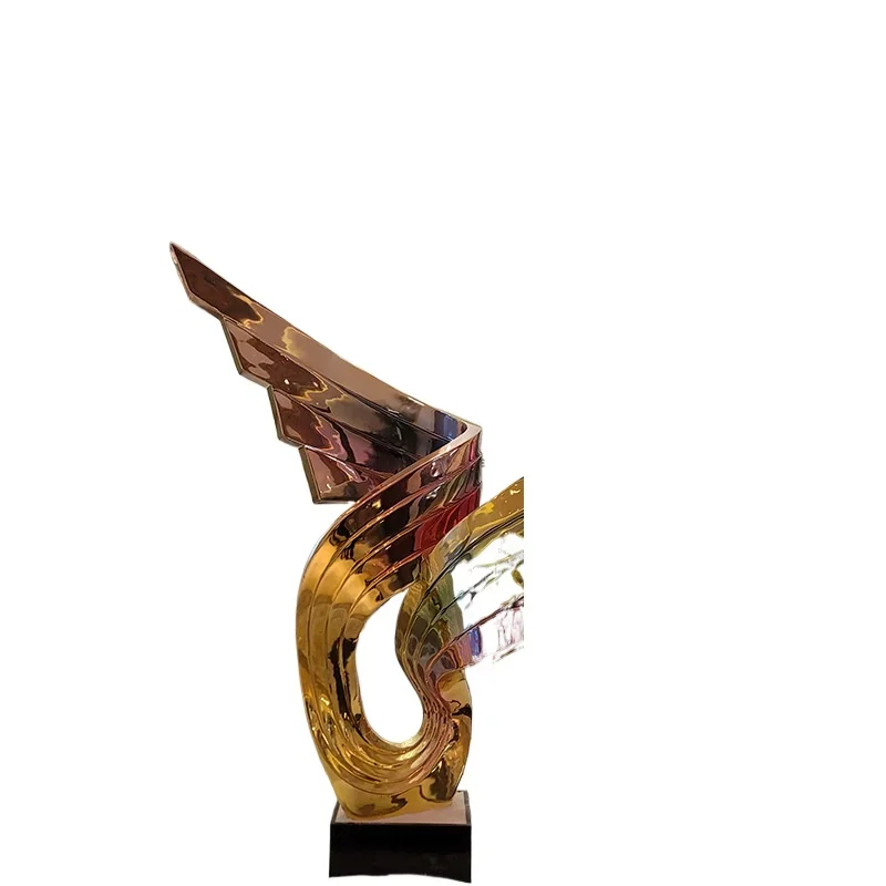Large outdoor fiberglass sculpture ornament garden landscape electroplating colorful resin crafts