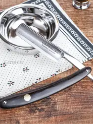 Gold Dollay Retro Manual Straight Razor Set Stainless Steel Folding Shaving Knife Kit Sharp Ready To Use Barber Shop Shaver