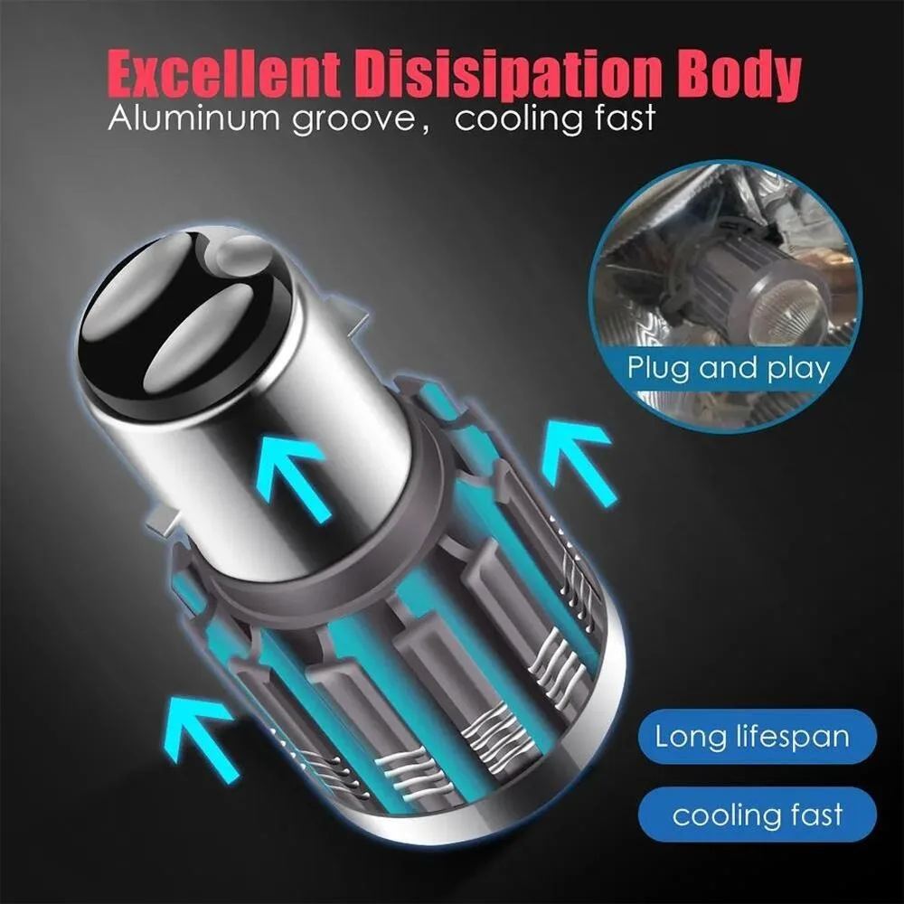 BA20D H6 S2 S1 LED Motorcycle Headlight Spot Light Bulb Hi/Lo Motorbike-Headlam Motorcycle Parts