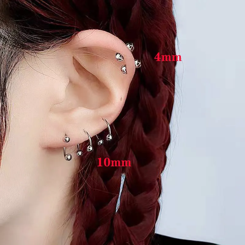 1 زوج من الفولاذ المقاوم للصدأ سبايك / C- على شكل / ملتوي S أقراط للرجال النساء البنك القوطية غضروف الأذن ثقب المجوهرات