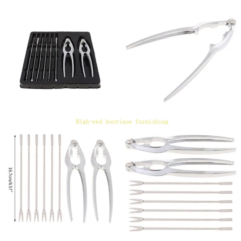 

L9NB 8 шт./компл., моллюски, лобстеры, крабы, крекеры, вилки, инструменты для морепродуктов, щелкунчик, плоскогубцы