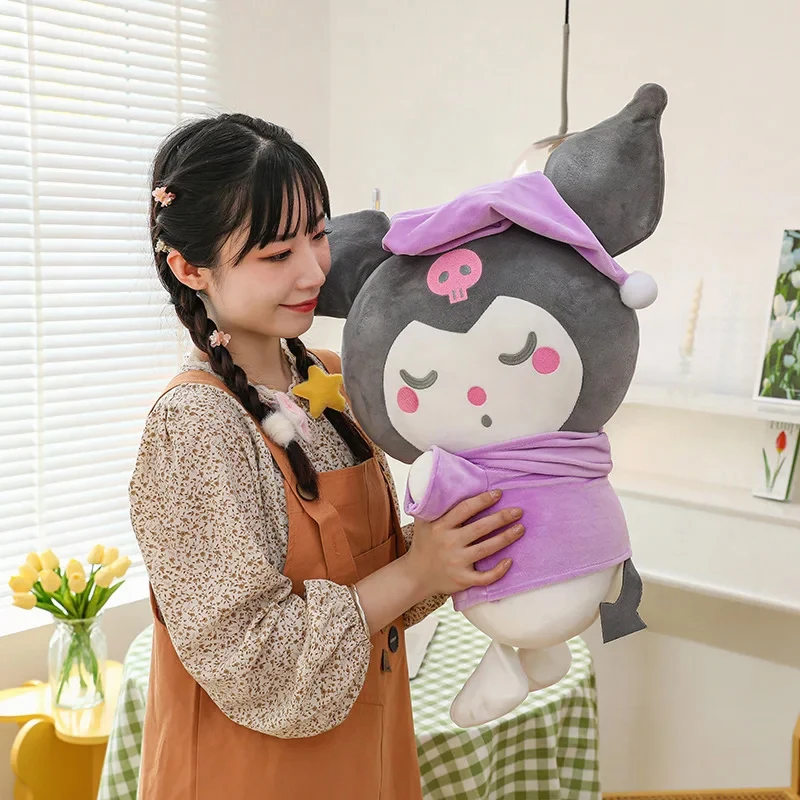 

40/80cm Sanrio Plush Cinnamoroll Doll Melody Kuromi Doll Plushie Toy Anime Sweet Lovely Cartoon Soft Birthday Gift for Girls