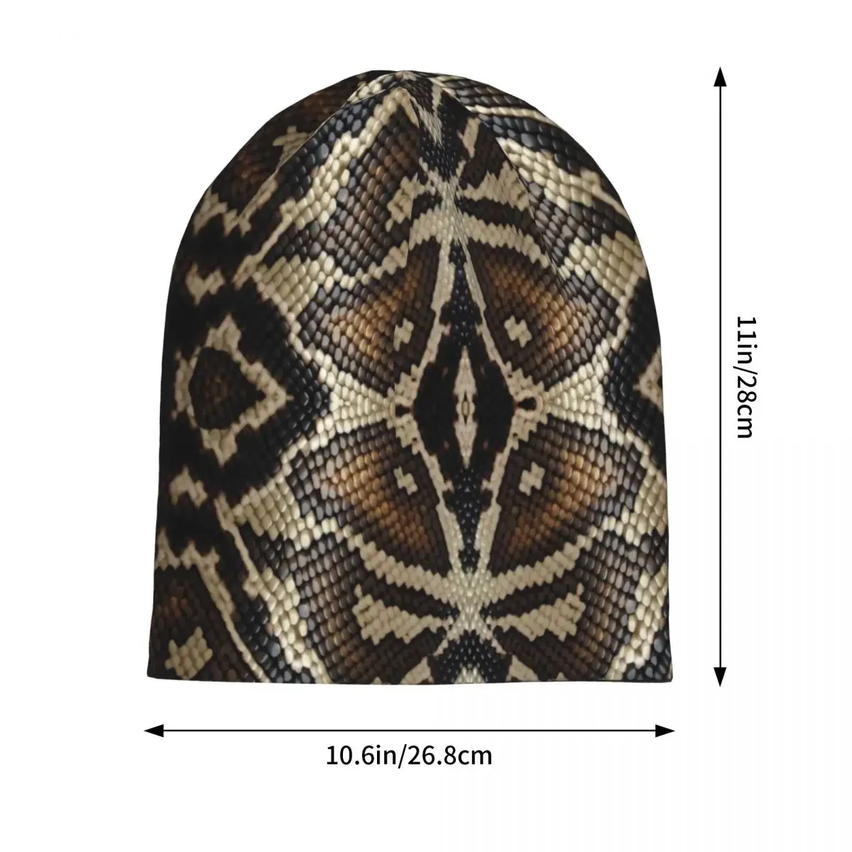 SnakeSkin Bonnet Hats Vintage Print Skullies Beanies Unisex Adult Casual Thermal Elastic Beanie Hats Winter Kpop Design Caps