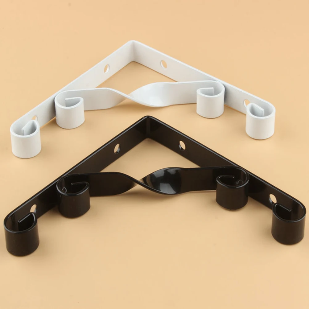 

2pcs Iron Art Triangle Bracket White Shelf Support Wall Hanging Hook Durable Practical Home Garden Balcony Use