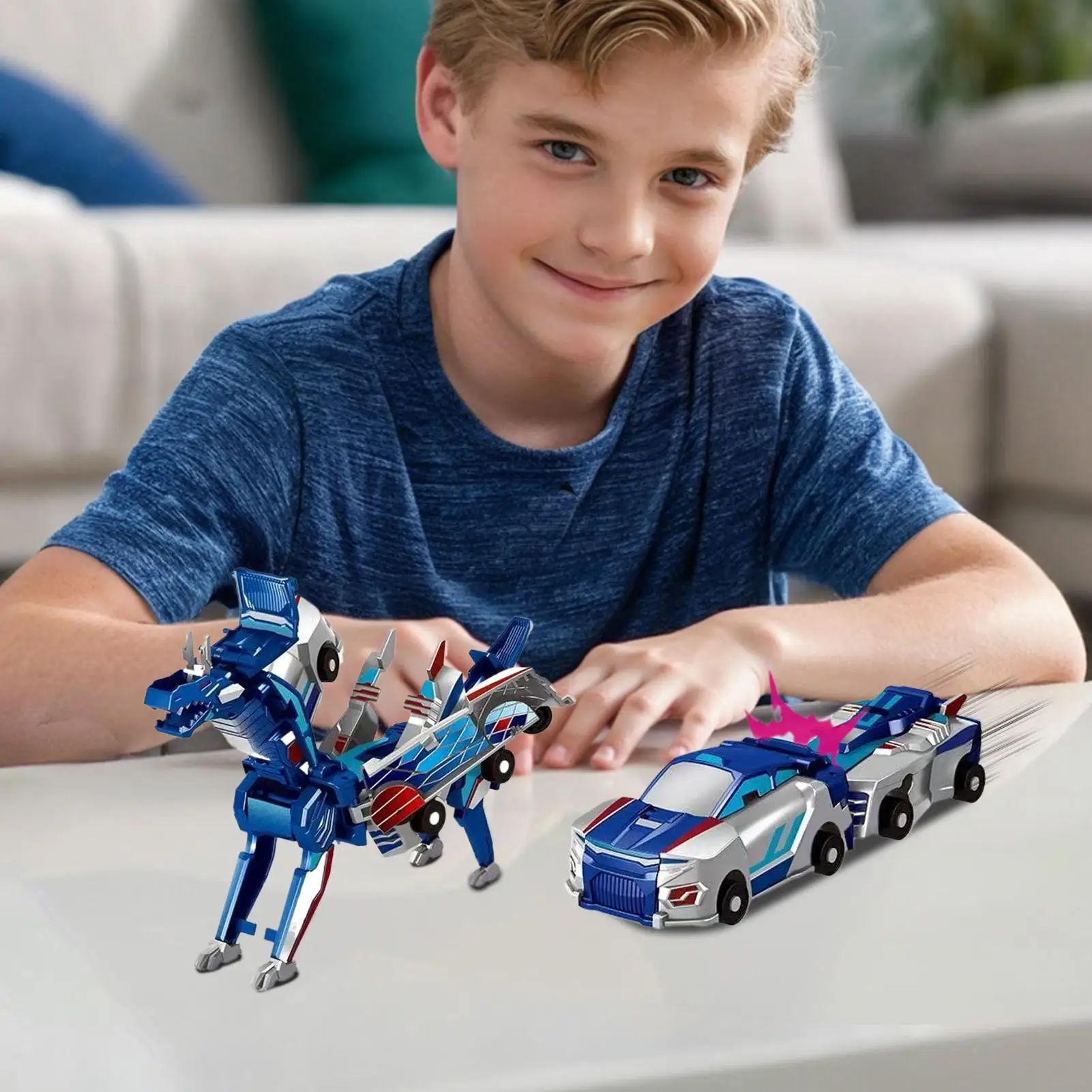Colisión que transforma el dinosaurio coche de juguete magnético dinosaurio TransformersCar se transformar en los dinosaurios divertido que transforma los coches