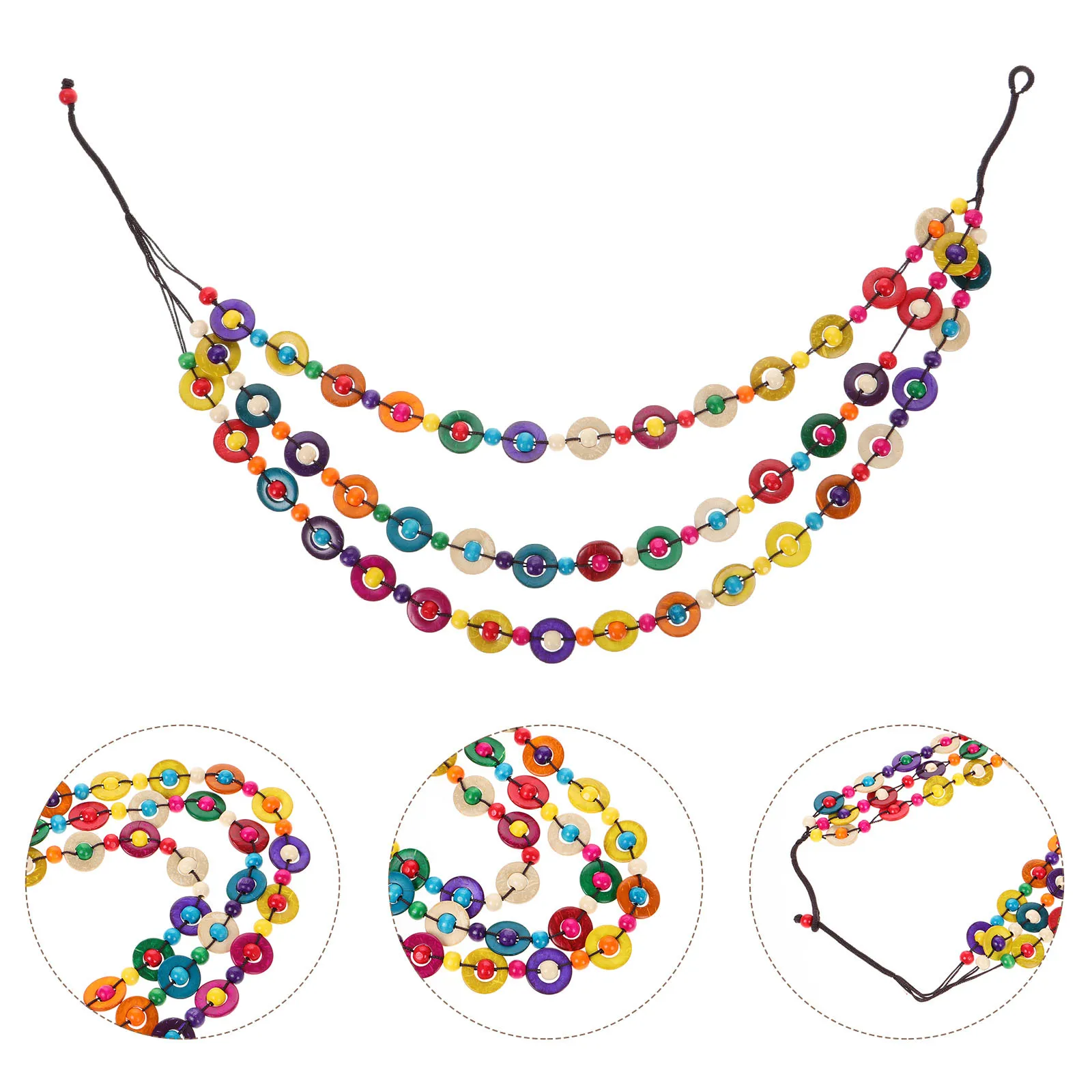 Vintage artesanal cocunuts concha de madeira grânulo colar étnico frisado gargantilha para praia férias boho colorido jóias de madeira pingente