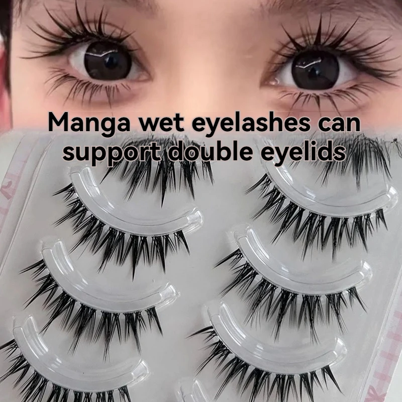 YOKPN Original Air Sensation Manga Wet Eyelash Hard Meme One Whole Beautiful Eyelash Shop Thick Curly Simulation Black Meme Fals