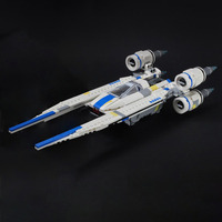 570PCS MOC Space Wars Space Battleship Building Blocks Set U-wing MOD Fighter DIY Model Assembly Toys 75399 Children Boy Gift