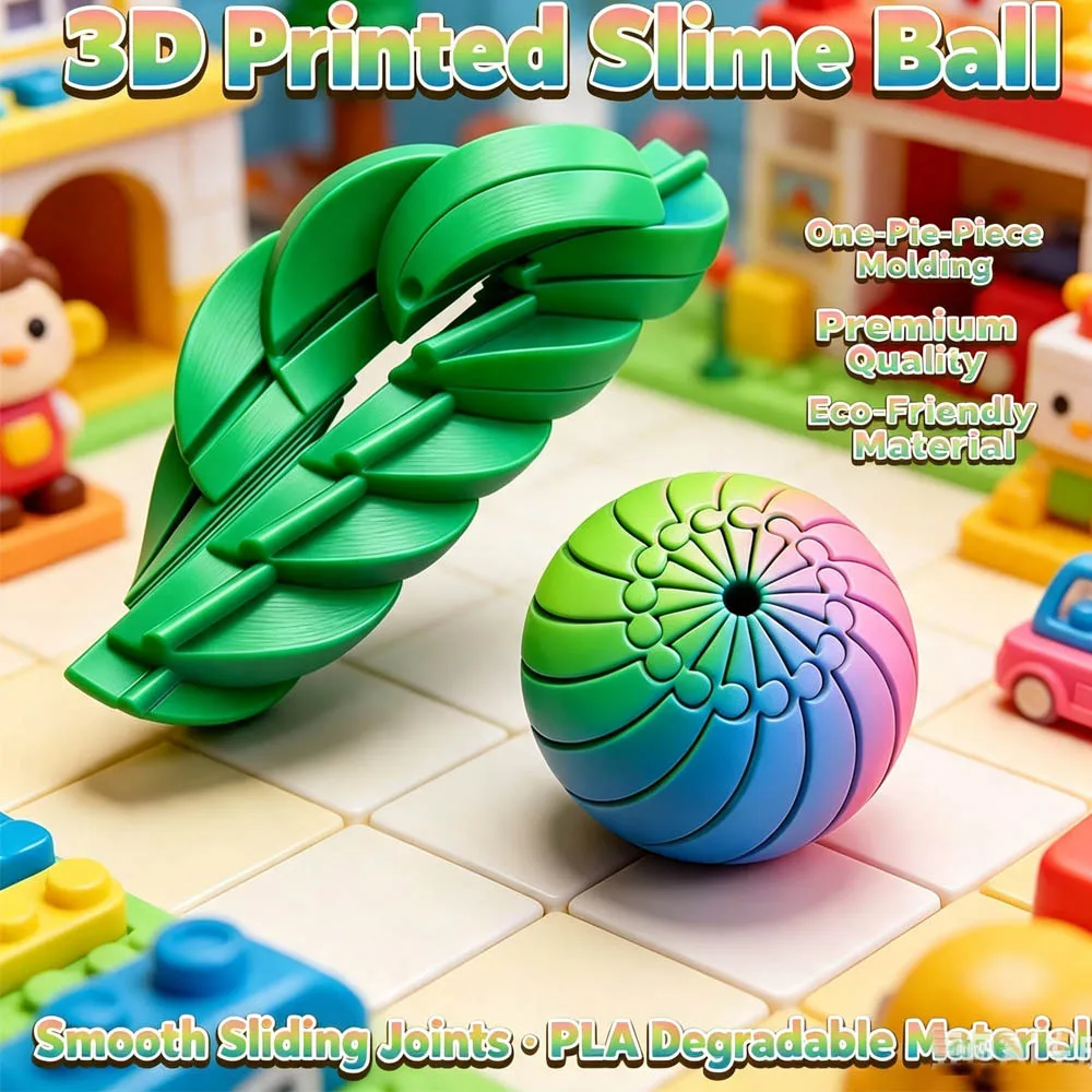 3D Printed Ball Fidget Twist Sphere Gear Circular Deformation Liquid Flow Ball Rotating Design Anxiety Relief Balls Gifts Toys