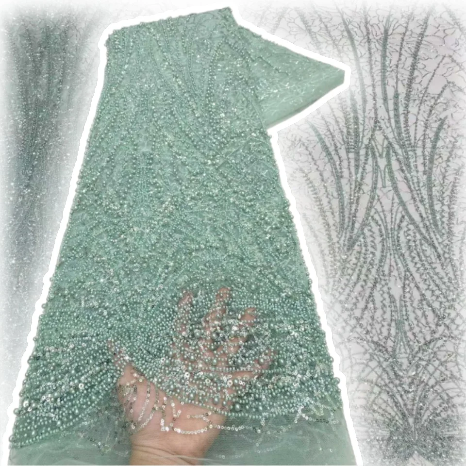 

Мадисон африканская кружевная ткань для жениха с блестками и бисером, высокое качество, французский тюль, кружевная ткань, вышивка, нигерийская кружевная ткань AH1445