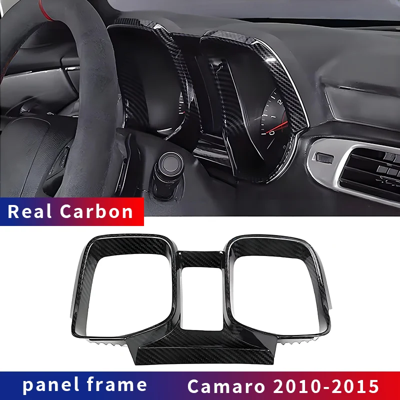 

Real Dry Carbon Fiber Interior Central Console Dashboard Instrument Frame Trim Cover For Chevrolet Camaro 10-15 Central control