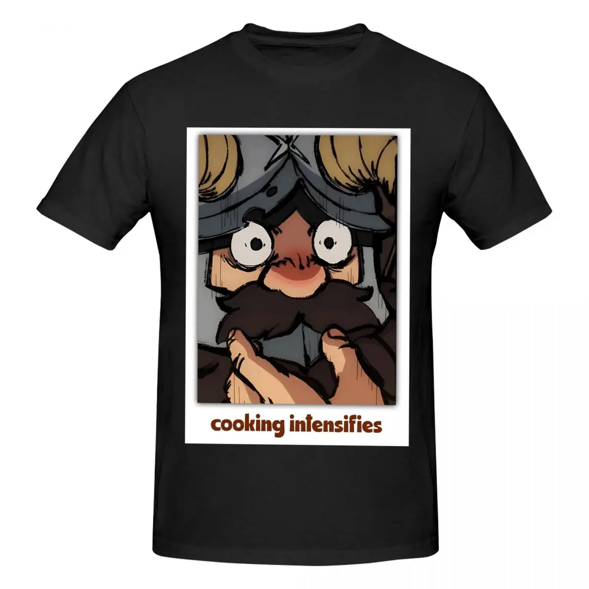 Cooking Intensifies Senshi T-Shirts for Men Delicious in Dungeon Vintage Pure Cotton Tee Shirt Round Collar Short Sleeve T Shirt