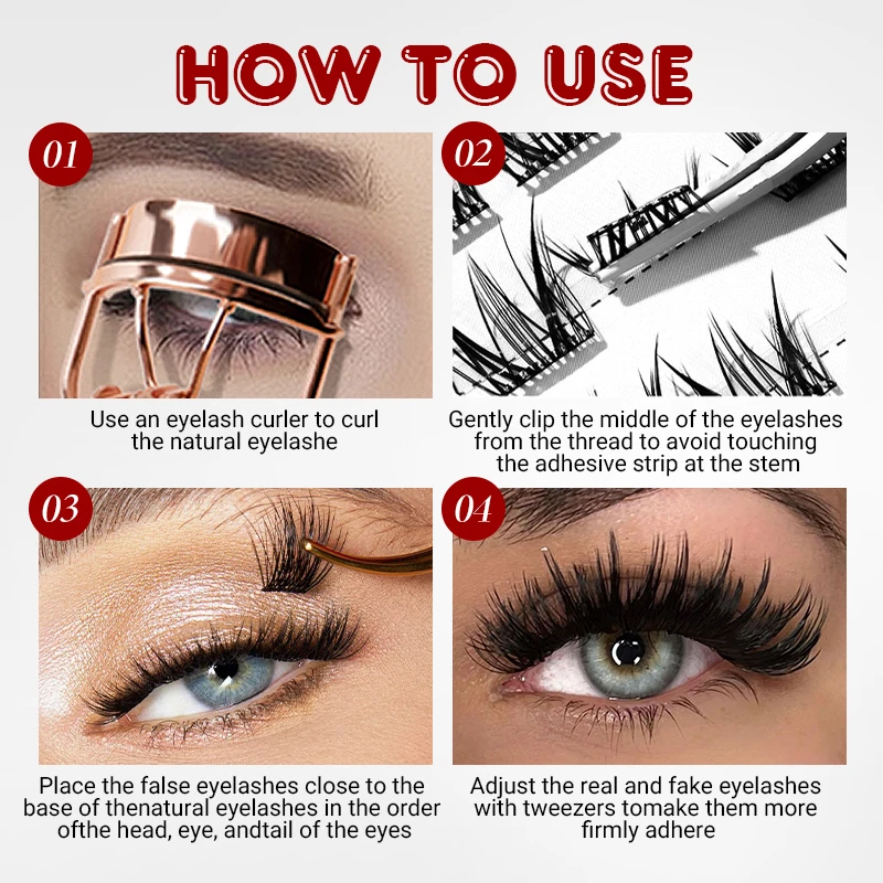 IMAGIC FALSIES ملحقات رمش طبيعية ناعمة سميكة لا حاجة للغراء مجموعات مجعدة مسبقة الربط مجموعة 6 أزواج