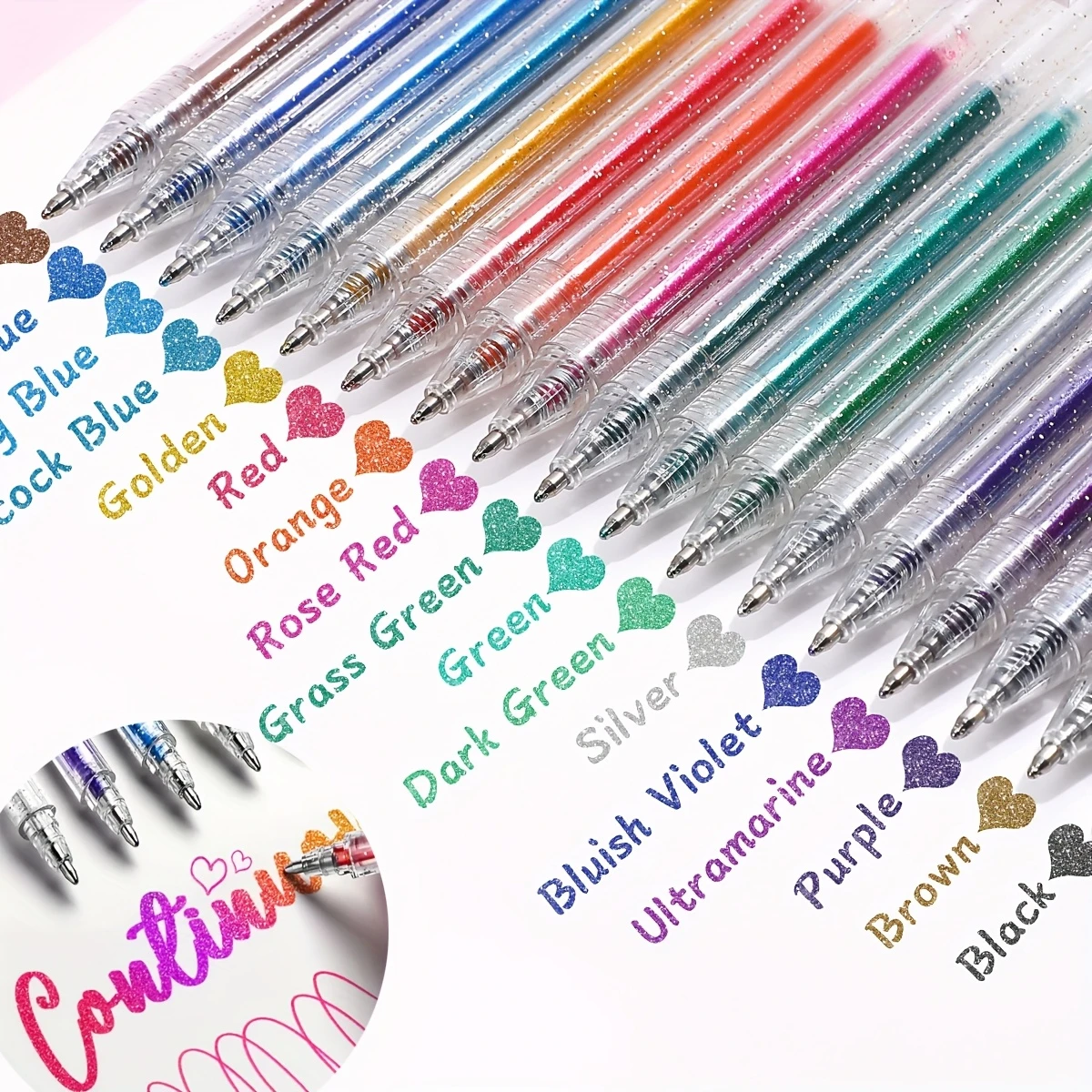 Glitzer-Gelstifte, flüssiger Sand, glänzende Textmarker, explosive Glitzer-Gelstifte, Marker, Textmarker, geeignet zum Markieren, Journaling und Zeichnen