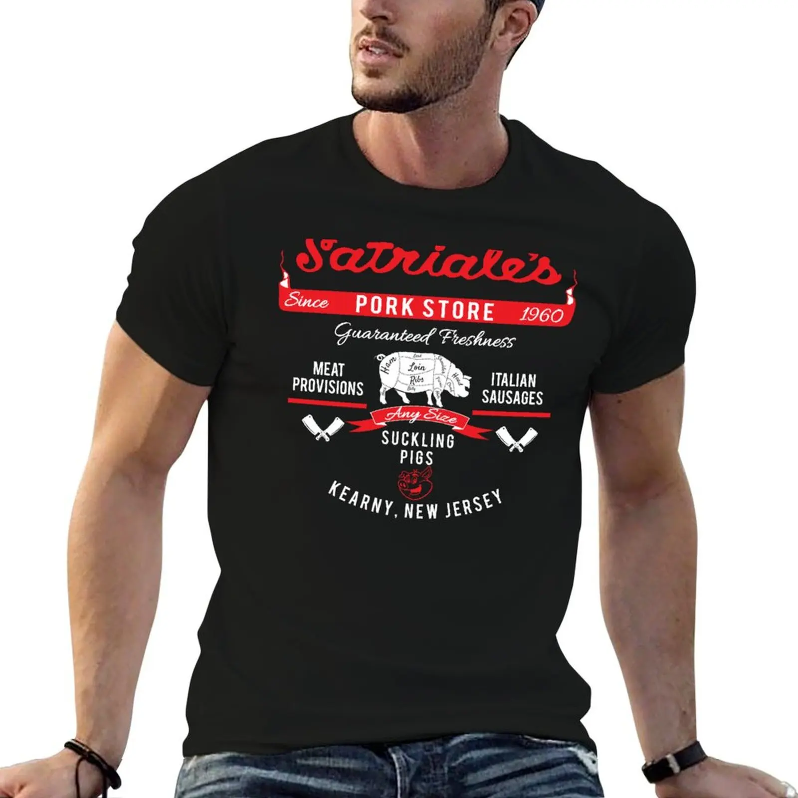 

Satriale's Pork Market T-Shirt man t shirts graphic man t shirt luxury t shirts for man pack cotton T-Shirt