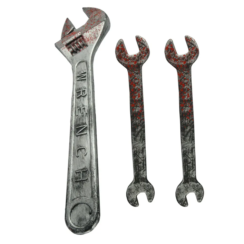 3-delige simulatiesleutel rekwisieten Plastic Jumbo Faux Kids Halloween Grote speelgoedsleutels Spanner Cosplay Kind Fake Wresnches