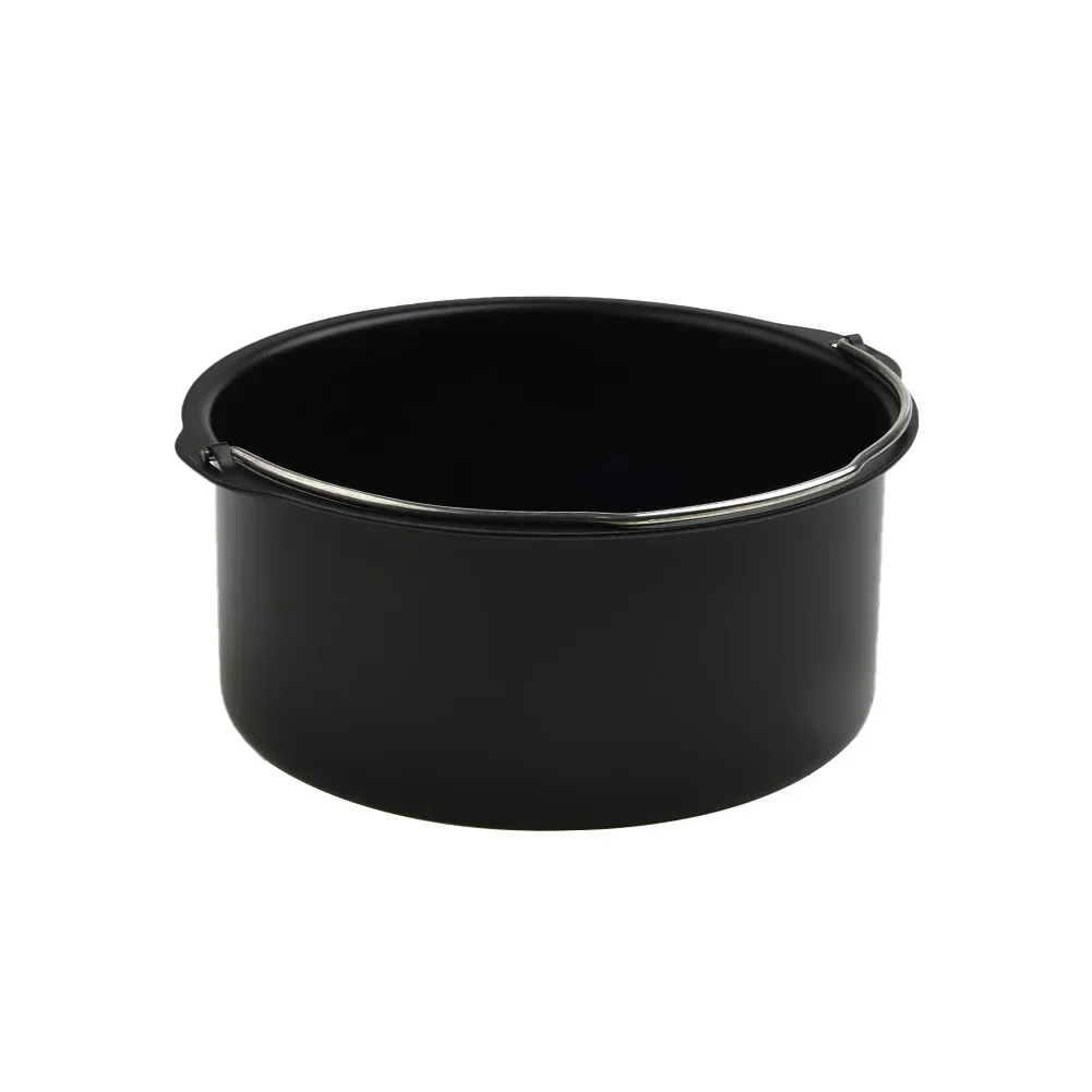 Round Cake Tins Non Stick Baking Pan, Molde da bandeja, aço carbono Bakeware, Air Fryer Basket com alça, 6 ", 7", 8"