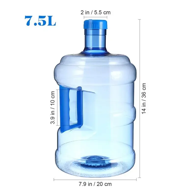 5L 7.5L Pure Water Bottle Jug Reusable Portable Mineral Water Container Outdoor Car Storage Bucket Food Grade Dispenser Barrel