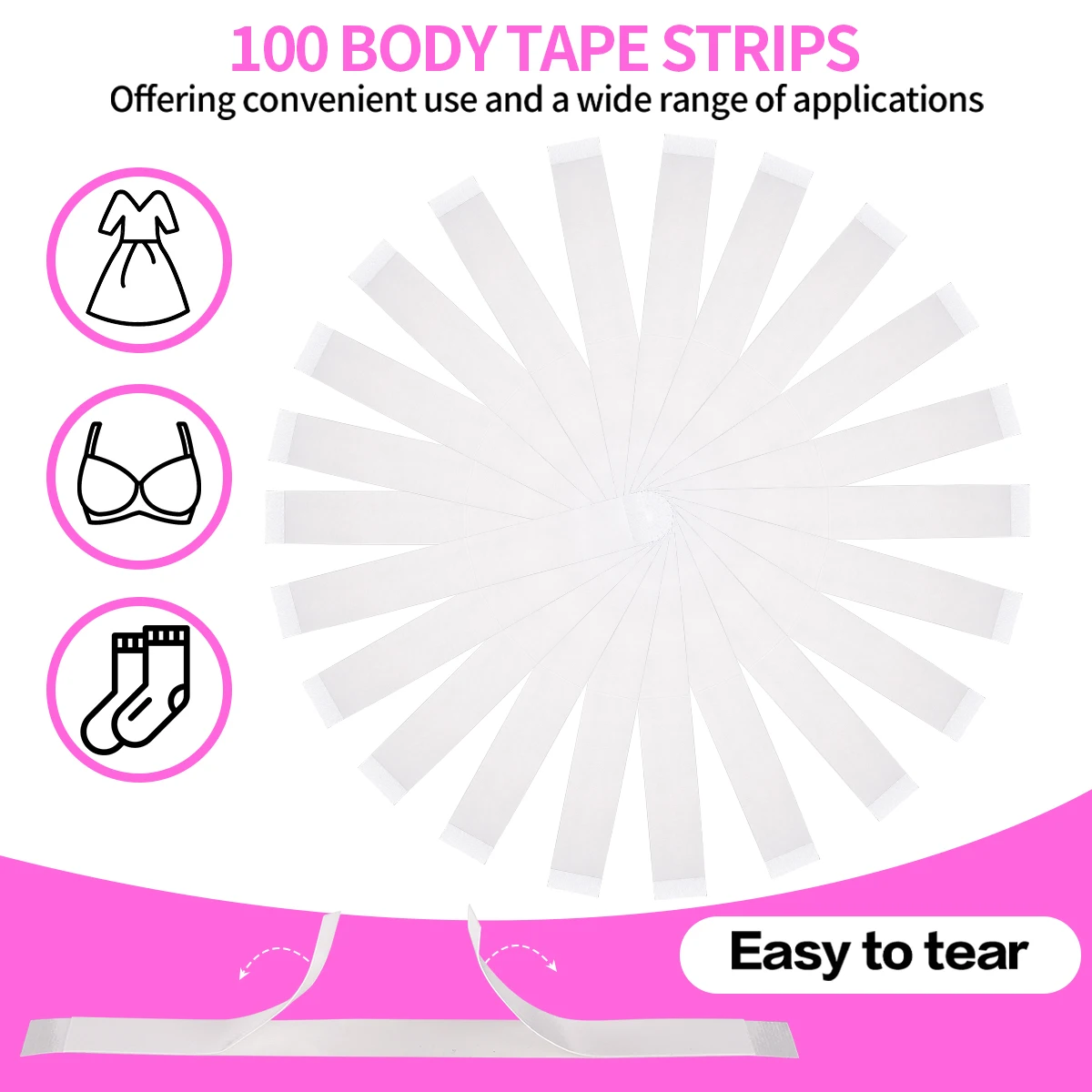 Cinta adhesiva Invisible antideslizante para el cuerpo, cintas adhesivas de doble cara, autoadhesivas transparentes para sujetador, ropa, peluca, vestido, camisa, pegamento transparente