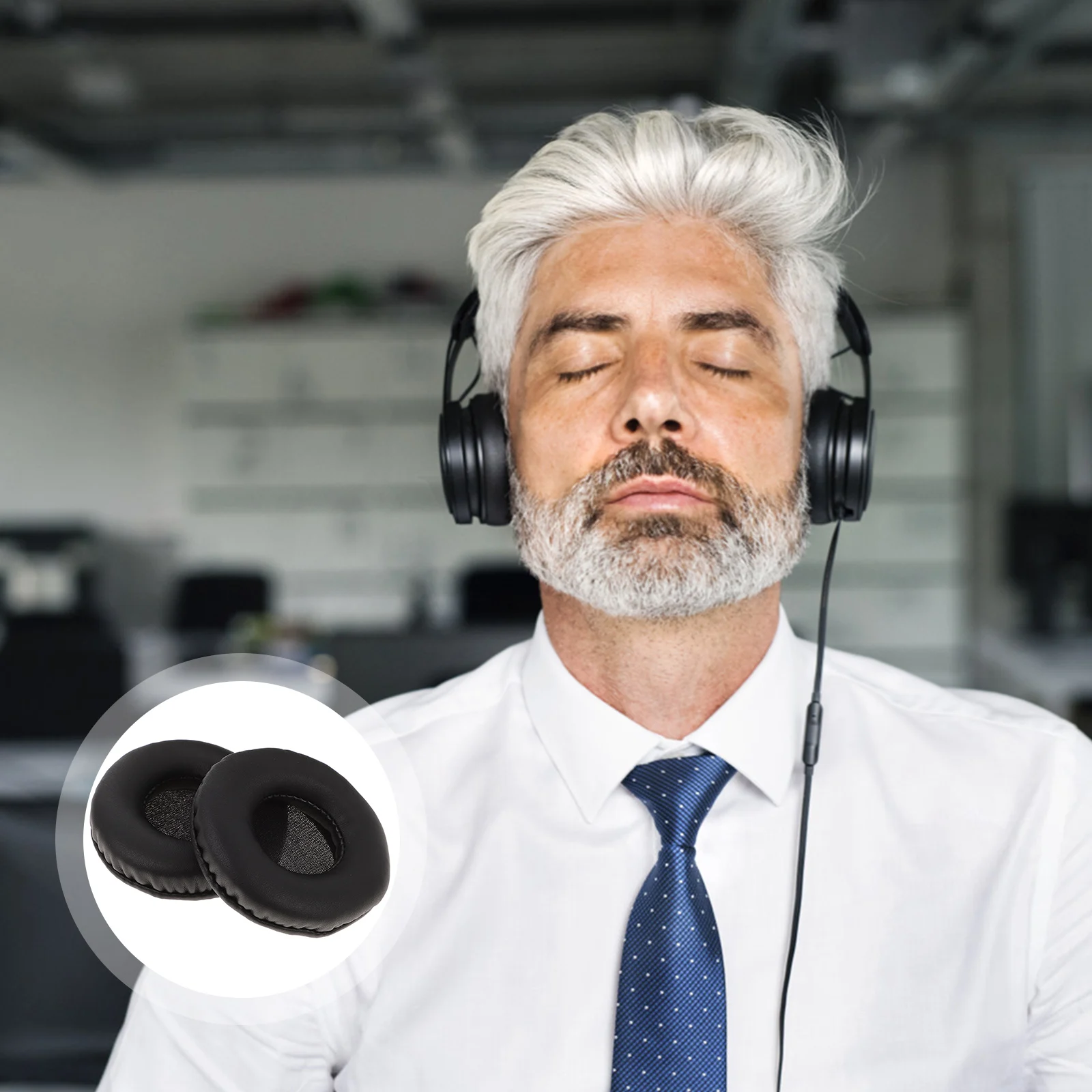 

2Pcs Ear Cushion Earmuffs for E40bt E30 72Mm Headset Noise Reduction Comfortable Material Snap in Ear Pads Cushion