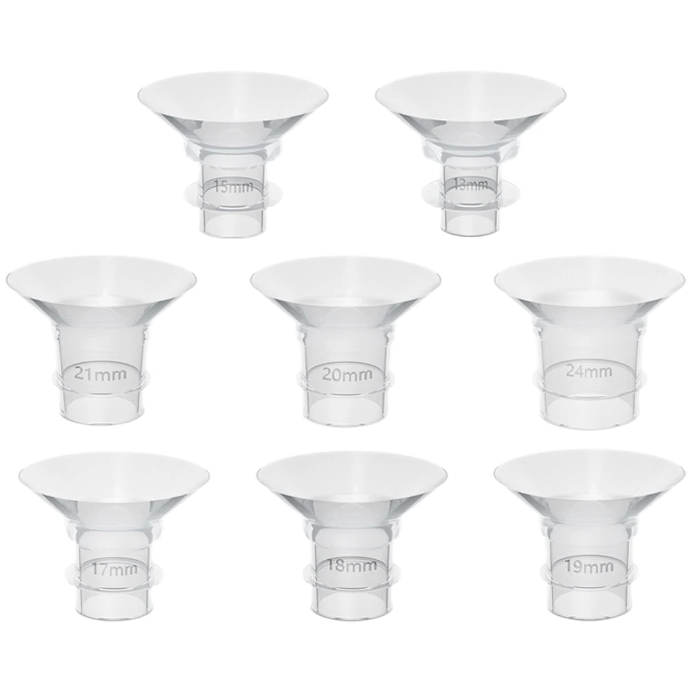 

8 Pcs Breast Pump Flange Inserts 17mm to 21mm Silica Gel Hands Free Wearable Electric Breastfeeding Accessories