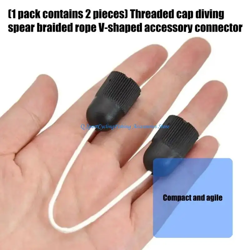  2pcs Wishbone Latex Tube Adapter Wear Resistant Threaded Spearfishing Connector Underwater Spear Connection Accessories view 5