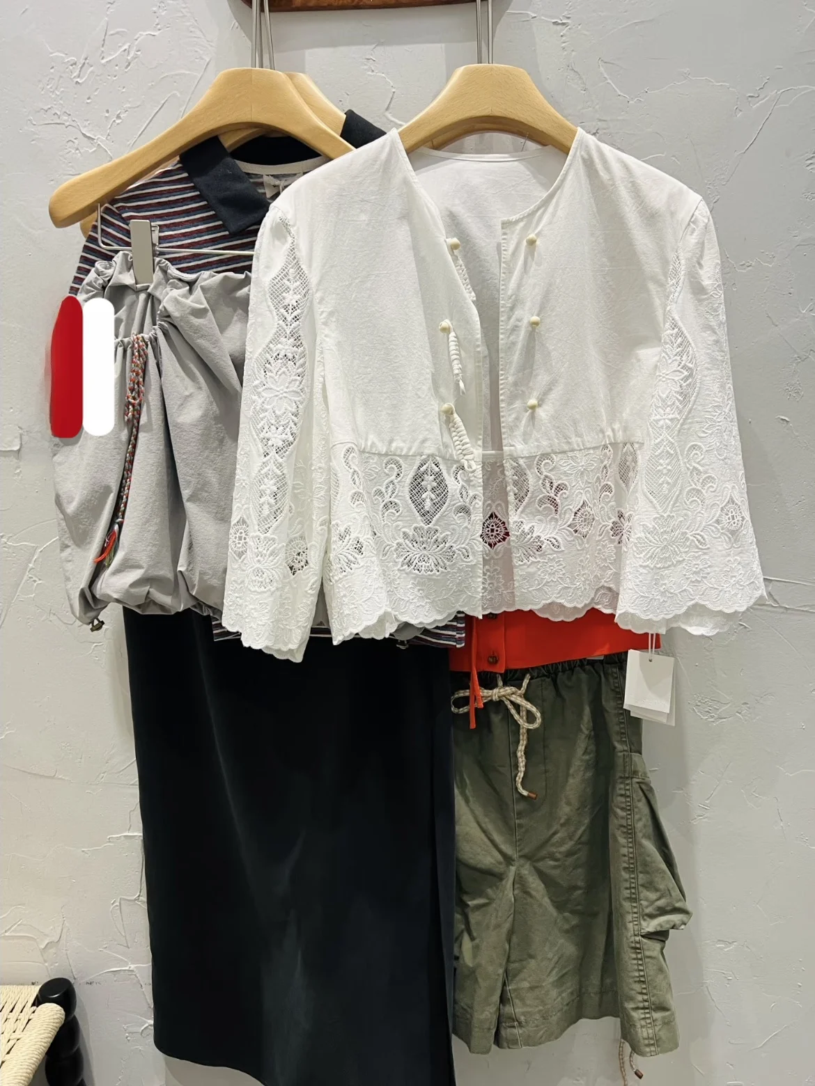 

HEIDD Early Spring 2026 Hollow out Embroidered Lace Patchwork round Neck Button up Cotton Long Sleeve Women's Casual Shirt