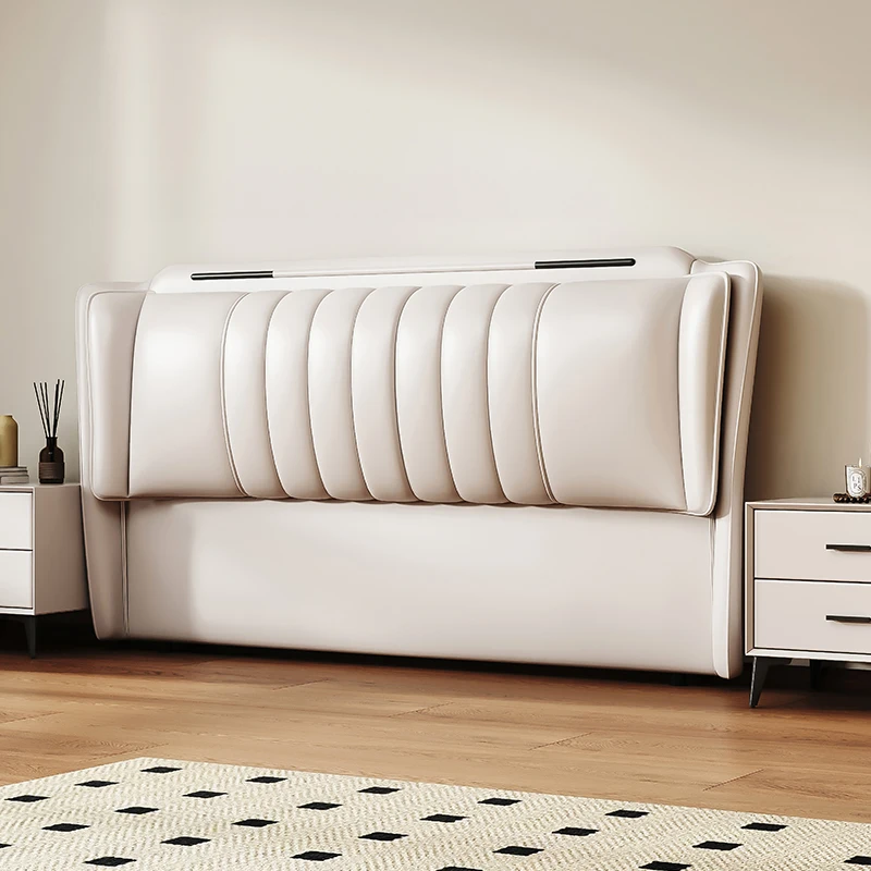 

Bedside soft bag backrest can be customized leather solid wood headboard soft bag backrest floor integrated bedside back