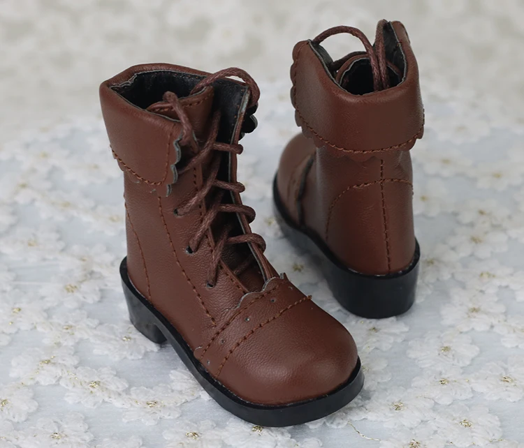 1/3 1/4 女性少女 BJD MSD ドールフィ合成皮革靴黒ブーツ人形おもちゃの靴 YG419