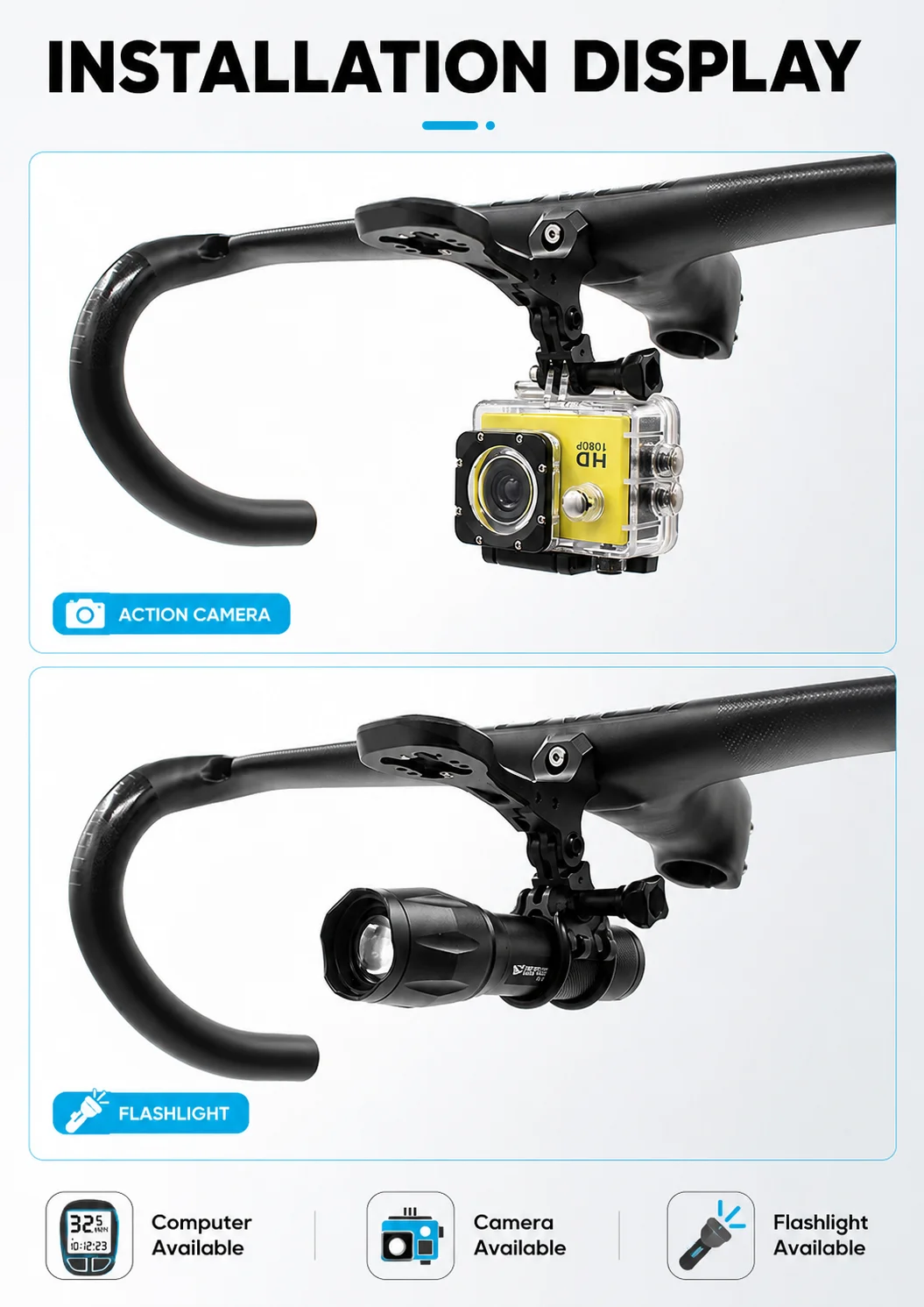 ULLICYC Für SL8 Rapide Integrierte Lenker-Computerhalterung, kompatibel mit Gopro/GPS/Garmin/Bryton/Wahoo Aluminiumlegierung – Detail 11
