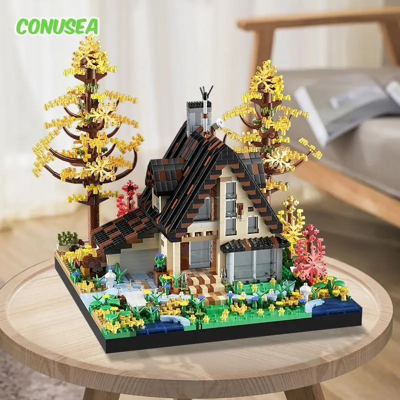 

2635 Pieces Forest Wooden House Building Blocks Micro Bricks Assembling Constructor Children's Educational Toys Kids Boys Girls