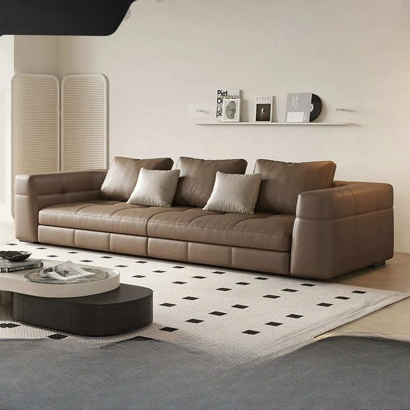 

Blaze first-layer cowhide sofa, Italian minimalist light luxury straight row