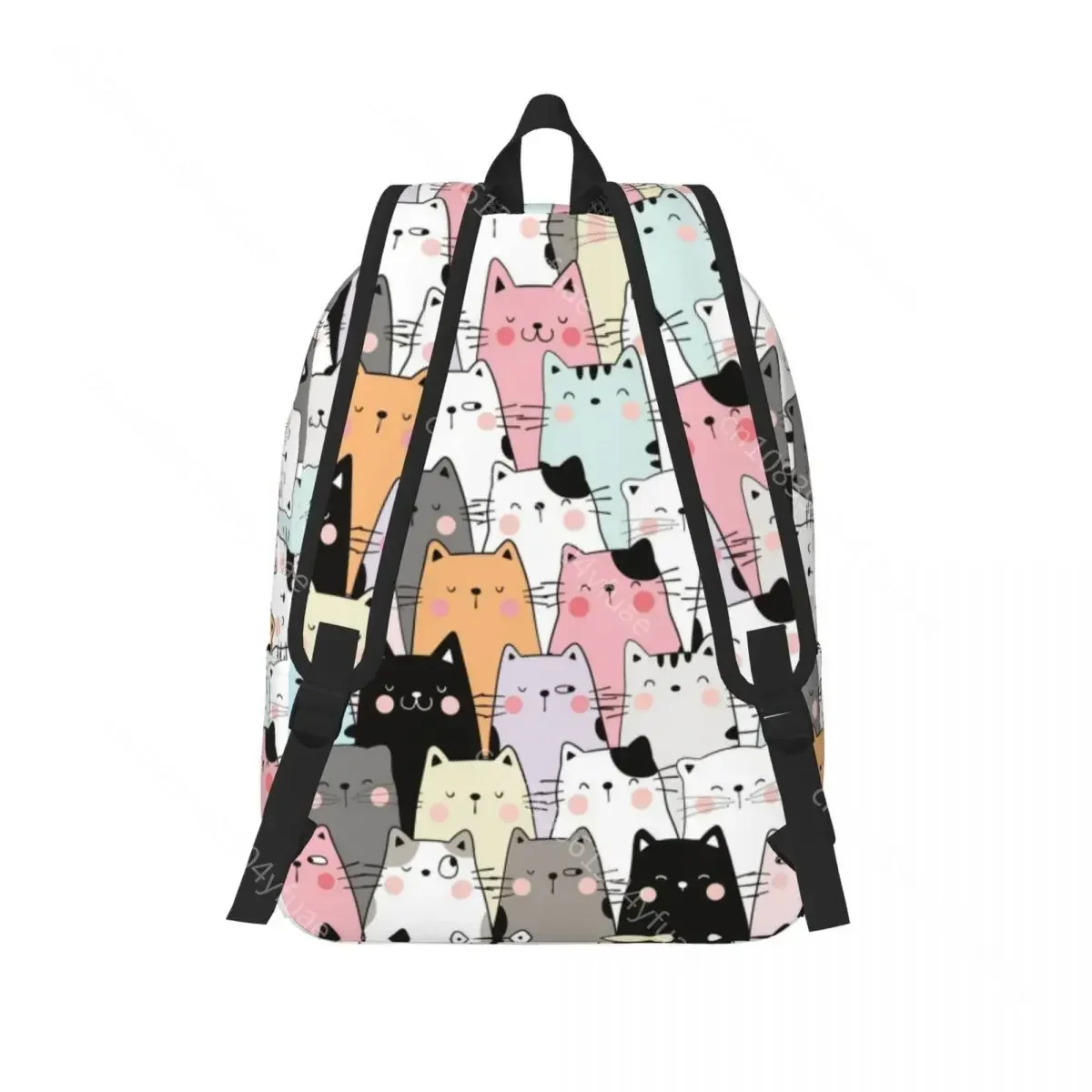 Cat Land Backpack Kawaii Pet Animals Boy Girl Polyester Travel Backpacks Durable Funny High School Bags Rucksack