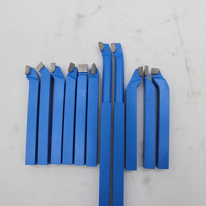 DIJIN Carbide Tipped Thread Turning Tool Set Lathe Cutter Welding Cutter Tool OEM 16x16mm/11pcs Uncoated for Mini Lathe