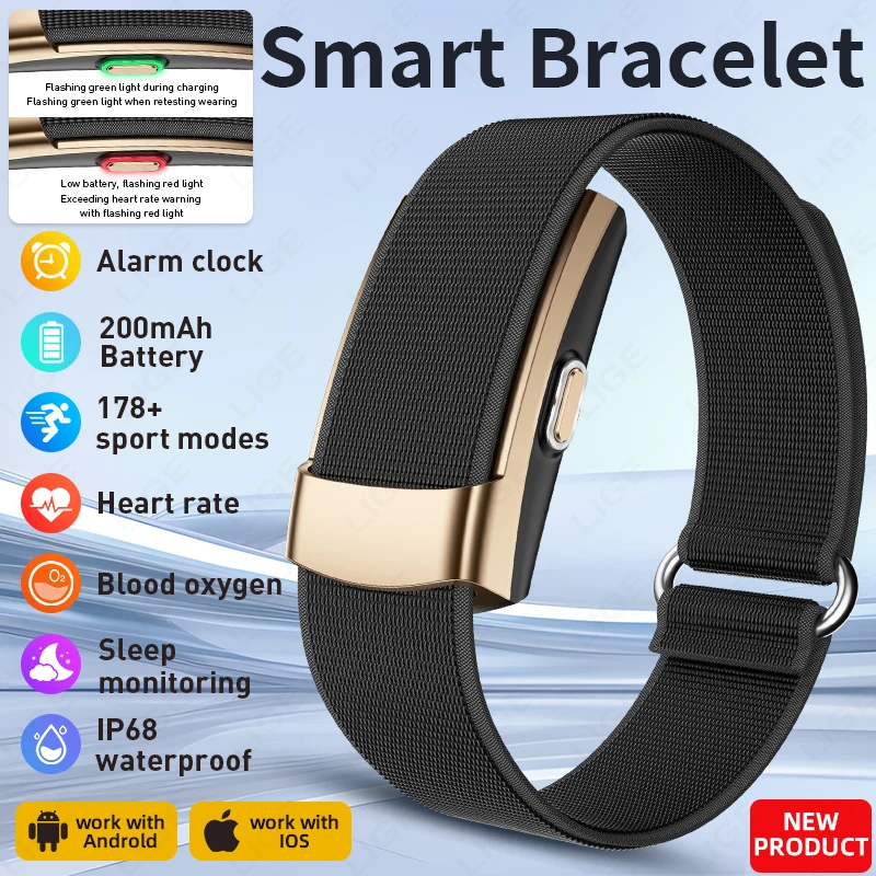 Smart Bracelet 2026 New Step Count Sports Fitness Smart Watches Heart Rate Sleep Health Monitor Waterproof Men Women Smart Band