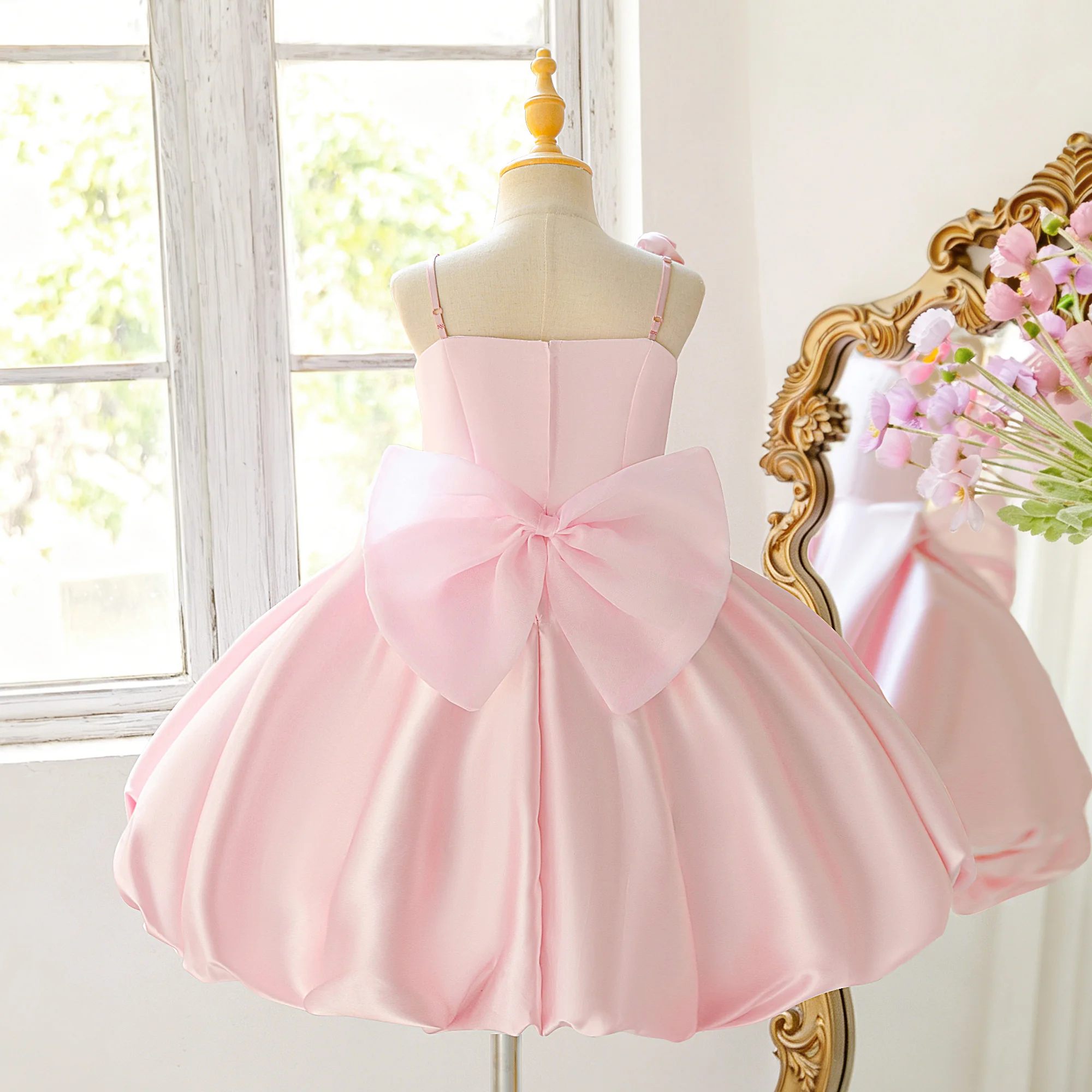 Elegant Flower Party Girl Dress Summer Wedding Bridesmaid Birthday Princess Prom Dresses Girl First Communion Graduation Costume