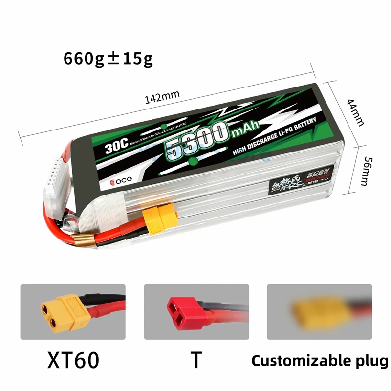 Gens ACE 5300mAh 30C/45C 3S/4S/6S/7S 11.1V/14.8V/22, 2 v25.9 V bateria Lipo z wtyczką XT60/XT90-S do drona wyścigowego FPV samolotu