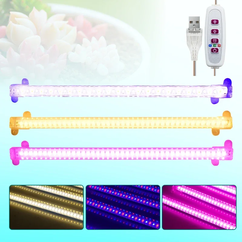 Imagem -02 - Led Grow Bar Light para Plantas Espectro Completo Phyto Lamp para Mudas Legumes Flor Lâmpada Crescente com Estufa Usb 5v 30cm