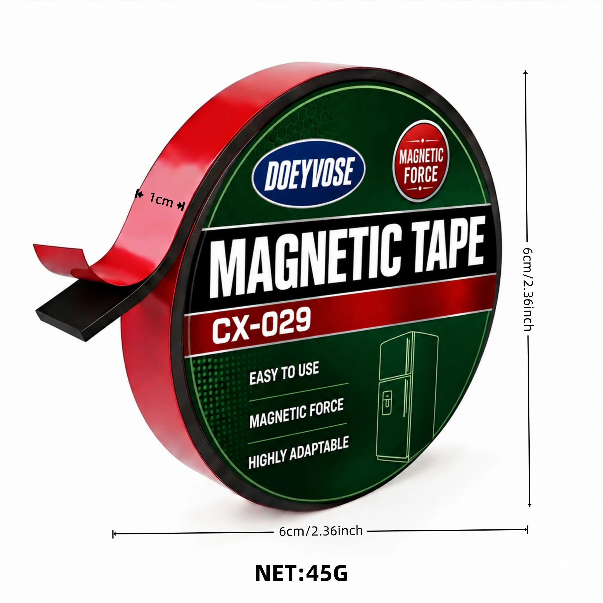 Multi-purpose Self Adhesive Magnetic Strip 1cm×1mm×1m For Refrigerator