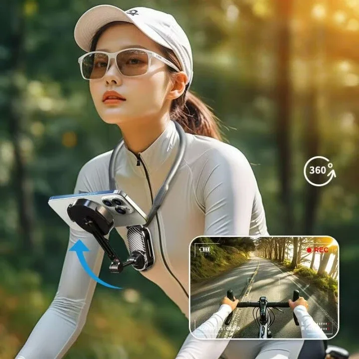 FUNSNAP Magnetic Neck Cell Phone Holder Chest Shooting Outdoor Riding Fishing Shooting Cell Phone and Camera Neck Bracket