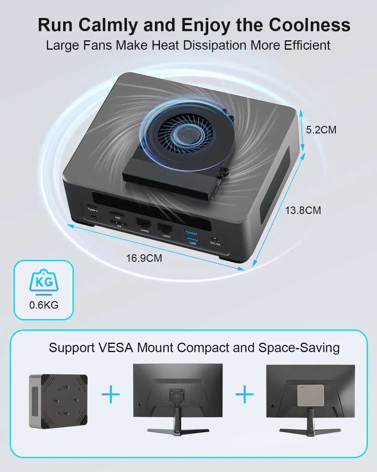 Hystou-Mini ordenador de escritorio para juegos, computador con procesador Intel Core i5-1235U, Windows 10, Linux, CPU 2 x RJ45, HDMI 2,0, para oficina, Envío Gratis